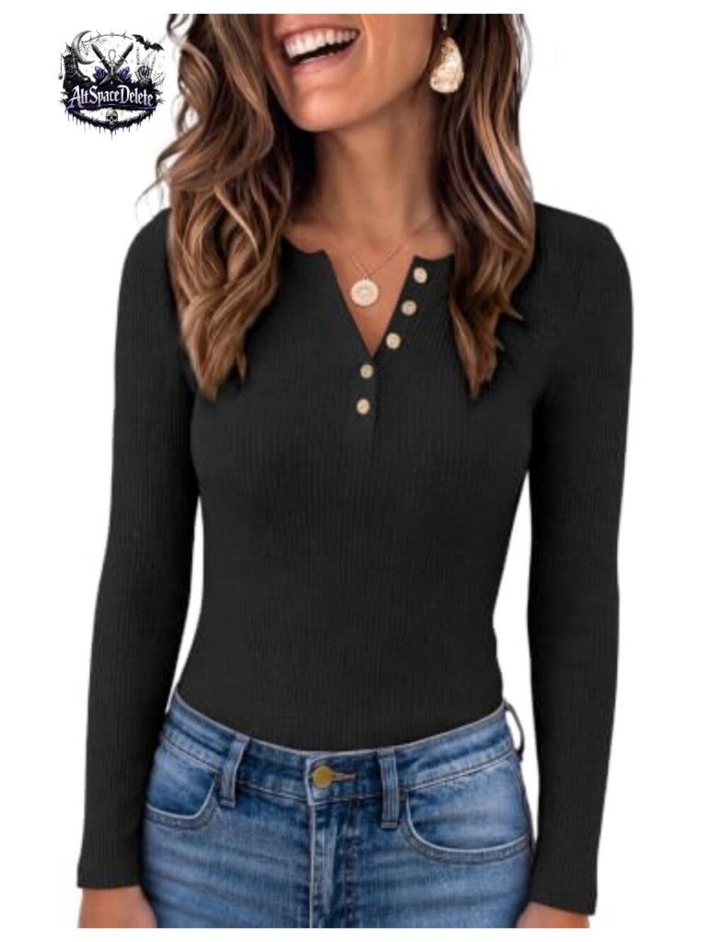 Ribbed Henley Long Sleeve Thermal Top Fitted Winter Base Layer